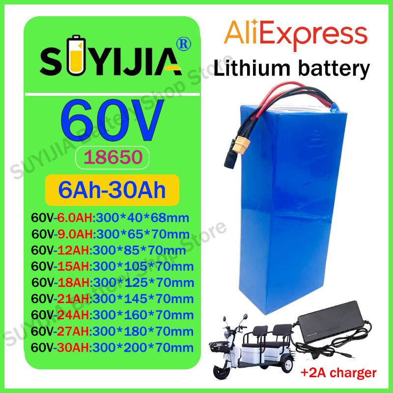 60V 30Ah Electric Scooter Battery - Neue 60V 16S2P-10P/6Ah-30Ah Lithium-Ionen-Batterie 60V 3000W