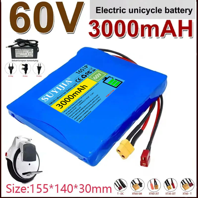 60V 30Ah Electric Scooter Battery - Lithium-Akku für Elektroroller, Einrad mit Automatischer