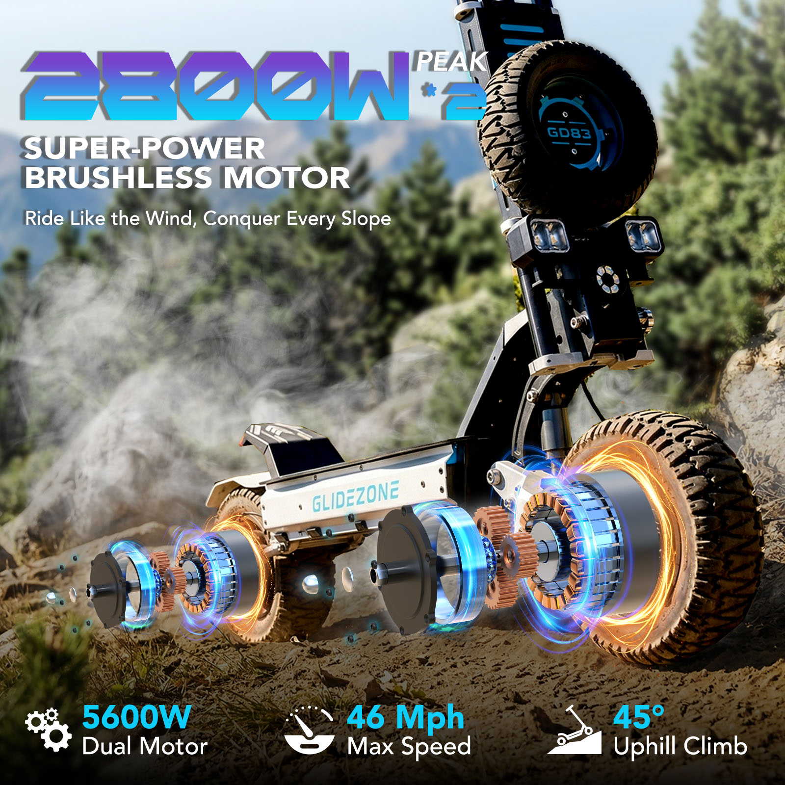 OBARTER GD83 Offroad-Elektroro – 60V 5600W Dual Motor Electric Scooter Bewertung und Preis